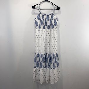Children’s Place White sundress with blue details, fully lined!